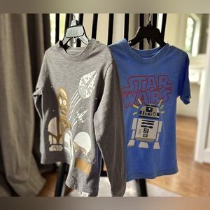 Star Wars Cotton Shirt Set - one long sleeve and one short sleeve. Size 4t.